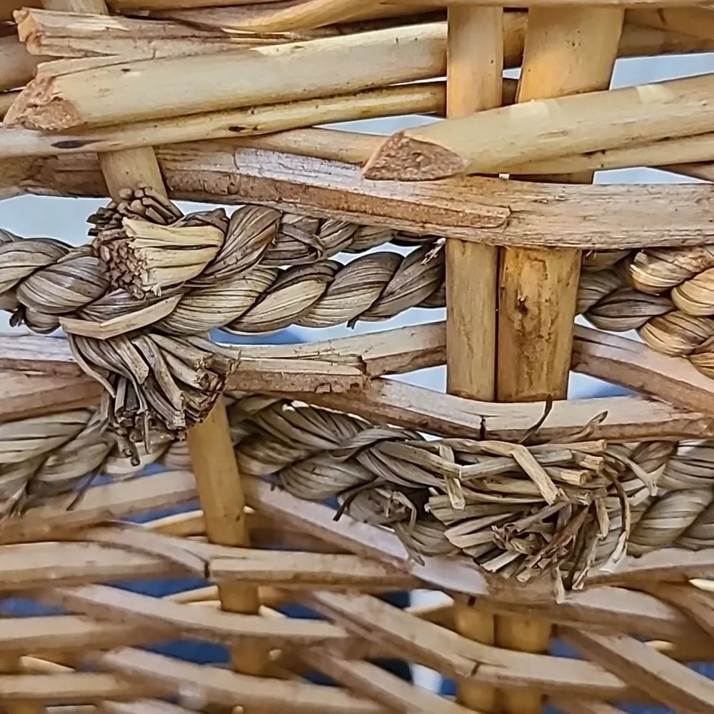 Boho Wicker Basket with Rope Detail